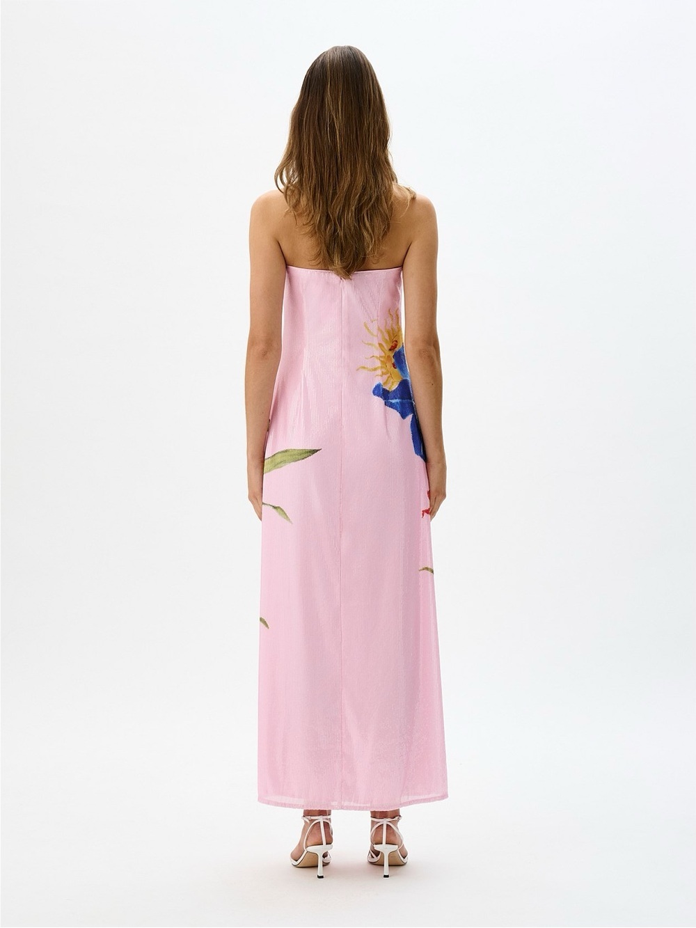 ROAME REVOLVE Floral Motif Sequined Strapless Bianca Dress Elysium Blush 0 NWT - Picture 2 of 7
